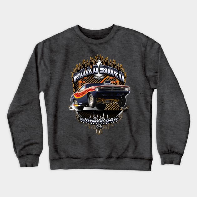 Muscle Car - Barracuda Road Burn Crewneck Sweatshirt by GetTheCar